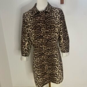 Banana Republic Leopard Print Lightweight Trench Coat